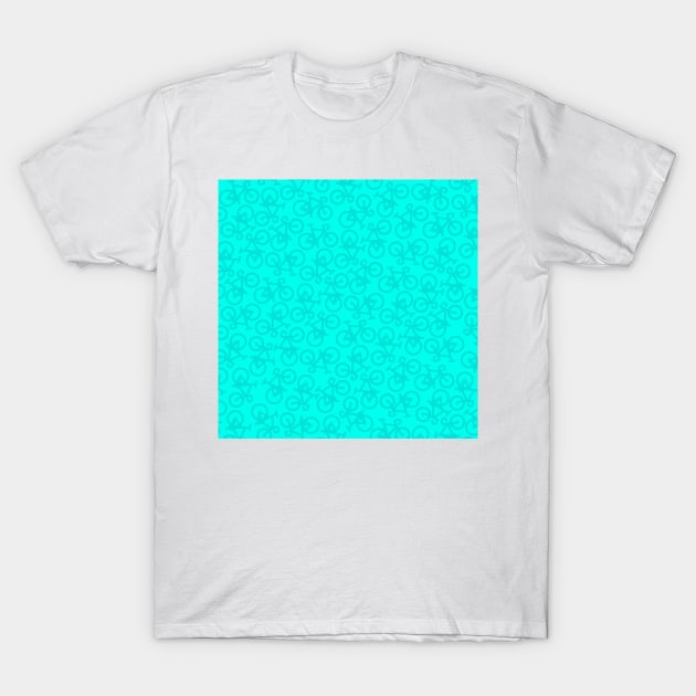 Bikes Turquoise Pattern T-Shirt by XOOXOO